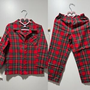 Old Navy Kids Red Plaid Pj Set